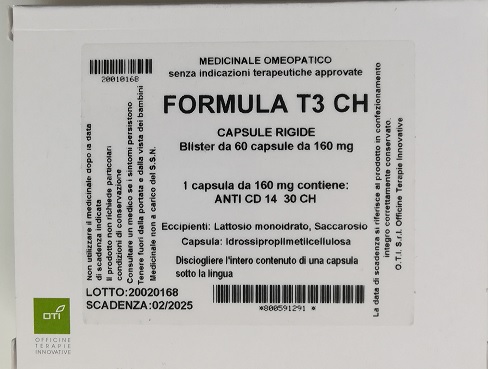 Oti Formula T3 CH 30CH 60 Capsule - OTI - Capsule omeopatiche per il trattamento di infezioni batteriche.